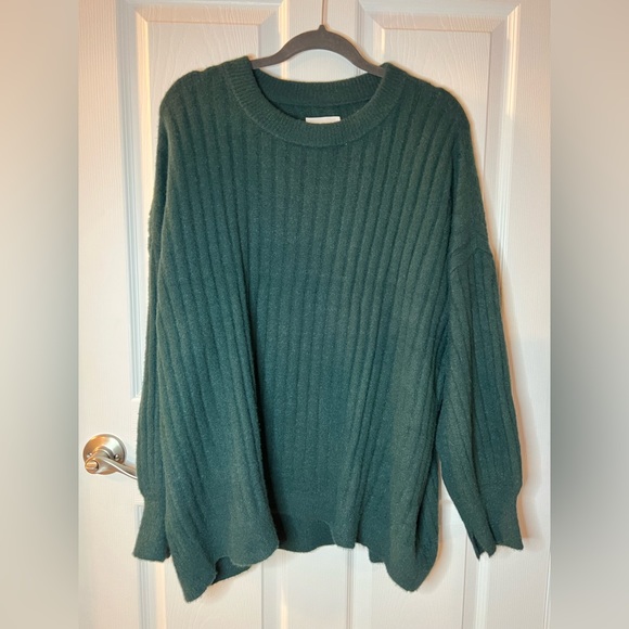 aerie Sweaters Nwt Aerie Buttercream Crew Deep Forest Green